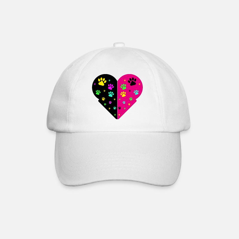 cat paws - Baseball Cap - white/white