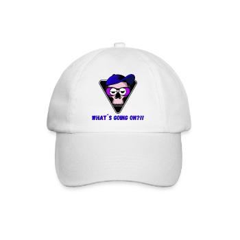 Whats going on - NEW HIT - Most cool Design. PARTY - Baseballkappe - Weiß/Weiß - Vorne