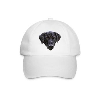 Black Labrador Retriever Face - Baseball Cap - white/white - Front