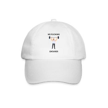 Sport Spruch. Training. Motivation. Gym. Geschenk - Baseballkappe - Weiß/Weiß - Vorne