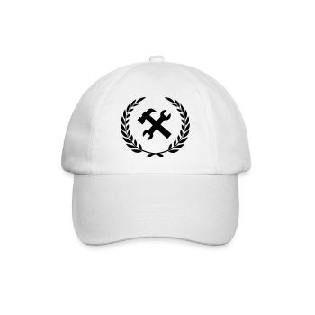 Tool logo for construction worker - Baseball Cap - white/white - Front