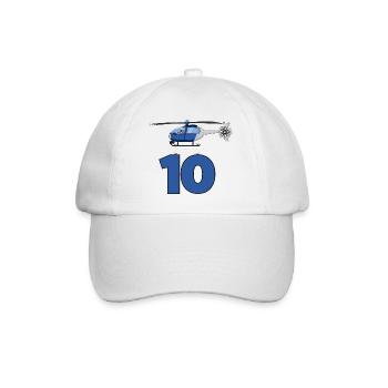 Helicopter 10th birthday - Baseball Cap - white/white - Front