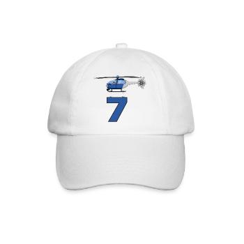 Helicopter 7th birthday - Baseball Cap - white/white - Front