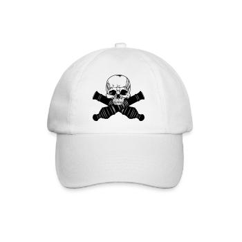 Skull with two cannons - Baseball Cap - white/white - Front