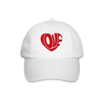 Red Love Heart - Baseball Cap - white/white - Front