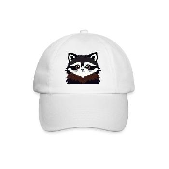 Waschbären süßer Cartoon Waschbär 35 - Baseballkappe - Weiß/Weiß - Vorne