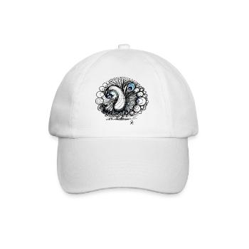 Pfau peacock psychedelisch - Baseballkappe - Weiß/Weiß - Vorne