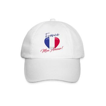 France mon Amour, mon pays, Drapeau de la France - Casquette classique - blanc/blanc - Devant