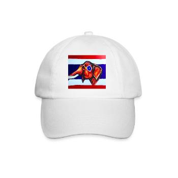 elefant thaiflagge - Baseballkappe - Weiß/Weiß - Vorne