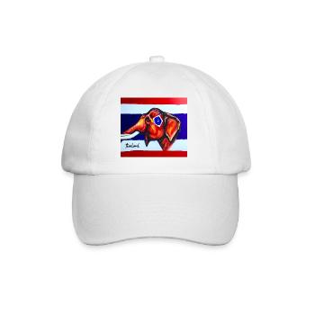 Thai Elefant - Baseballkappe - Weiß/Weiß - Vorne