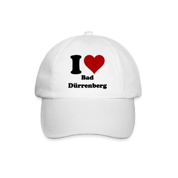 I Love Bad Dürrenberg - Baseballkappe - Weiß/Weiß - Vorne