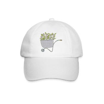 schubkarren blumen - Baseballkappe - Weiß/Weiß - Vorne