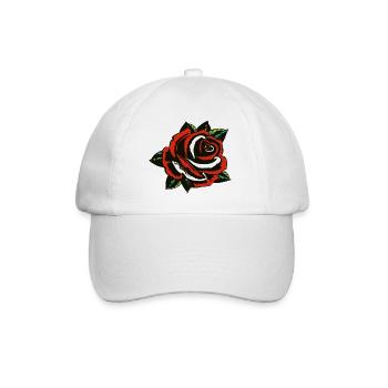 pink flower leaf 200323 A - Baseball Cap - white/white - Front
