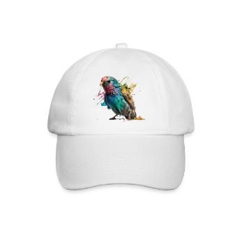 Colorful Little Bird Splash Art Design - for everyone - Baseball Cap - white/white - Front