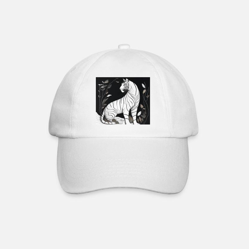 weißer Tiger - Baseballkappe - Weiß/Weiß