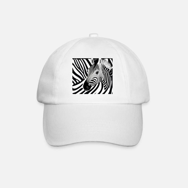 Zebra - Baseballkappe - Weiß/Weiß