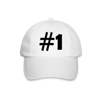 #1 - Baseballkappe - Weiß/Weiß - Vorne