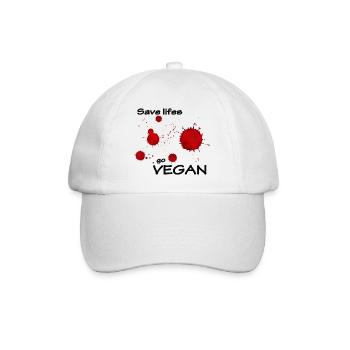 Save lifes go vegan - Baseball Cap - white/white - Front