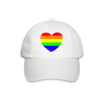 LGBTQ Heart | In vintage style - Baseball Cap - white/white - Front