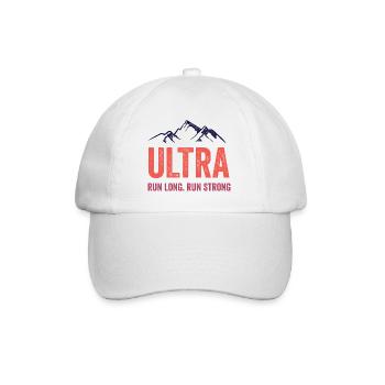 Ultra Running - Lauf lang. Lauf stark. - Baseballkappe - Weiß/Weiß - Vorne
