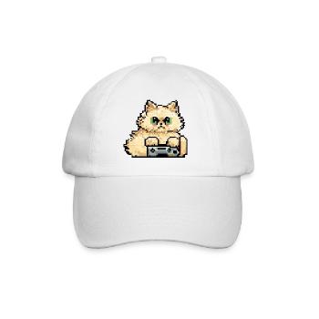 Le chat persan Negan jouant dans le pixel art - Casquette classique - blanc/blanc - Devant