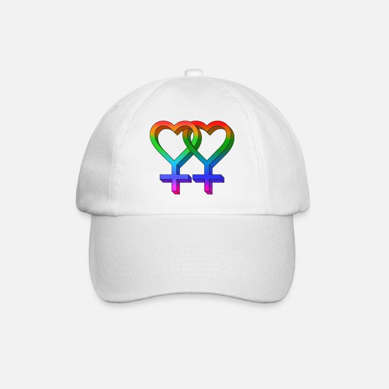 LGBTQ+ LOVE SYMBOL PRIDE - Baseballkappe - Weiß/Weiß