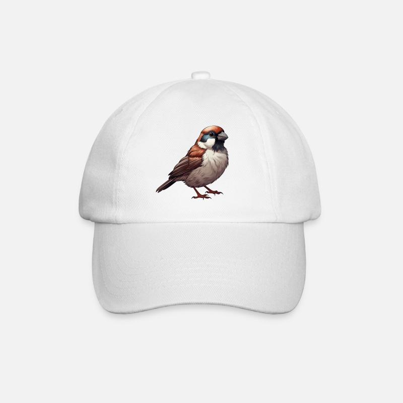 kleiner Spatz - Baseballkappe - Weiß/Weiß