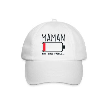 Maman Batterie Faible Mais Qui Résiste - Casquette classique - blanc/blanc - Devant