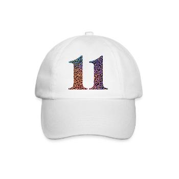 11th Birthday Leopard - Baseball Cap - white/white - Front