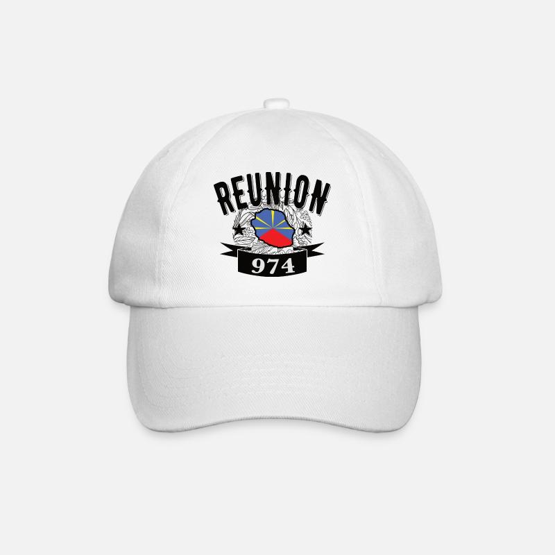 idee cadeau drapeau carte ile de la reunion 974 - Casquette classique - blanc/blanc