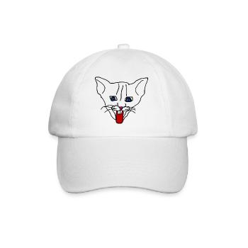 Katze - Baseballkappe - Weiß/Weiß - Vorne
