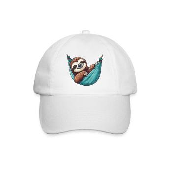 Sloth sleeping in hammock pajamas - Baseball Cap - white/white - Front