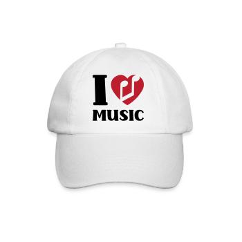 I love music - Baseballkappe - Weiß/Weiß - Vorne