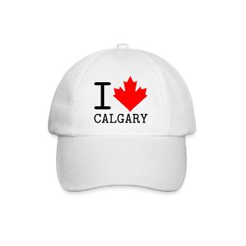 I Love Calgary, Alberta Canada Maple Leaf - Baseball Cap - white/white - Front