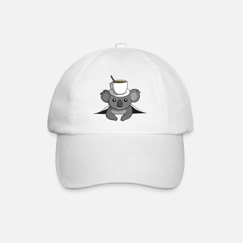 Kaffee Koala - Baseballkappe - Weiß/Weiß