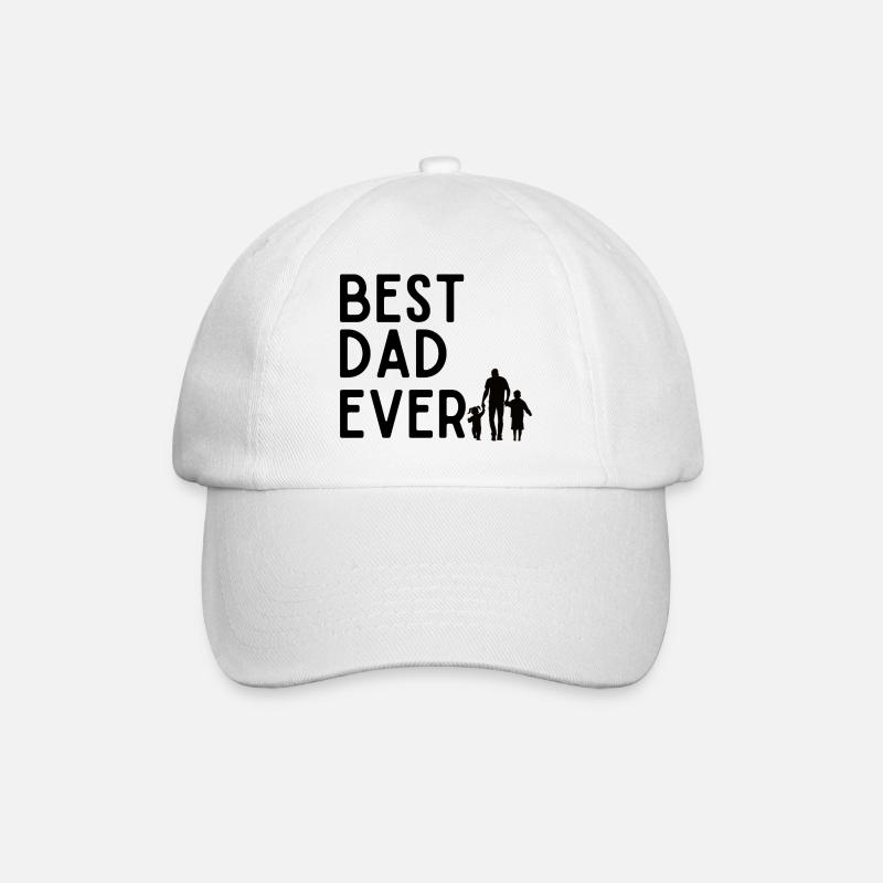 Best Dad Ever - Baseballkappe - Weiß/Weiß