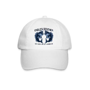 Enfin des retraités ! Dicton de pêche - Casquette classique - blanc/blanc - Devant