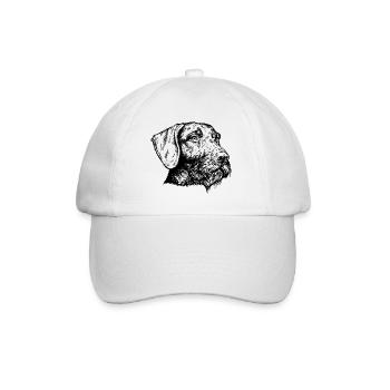 German Wirehaired Portrait - Baseball Cap - white/white - Front