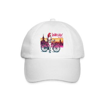Varsovie Vélo Fille Illustration - Casquette classique - blanc/blanc - Devant
