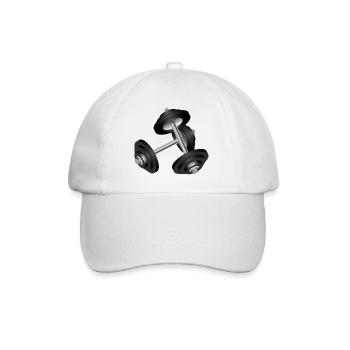 Dumbbell motif for fitness and gym enthusiasts - Baseball Cap - white/white - Front