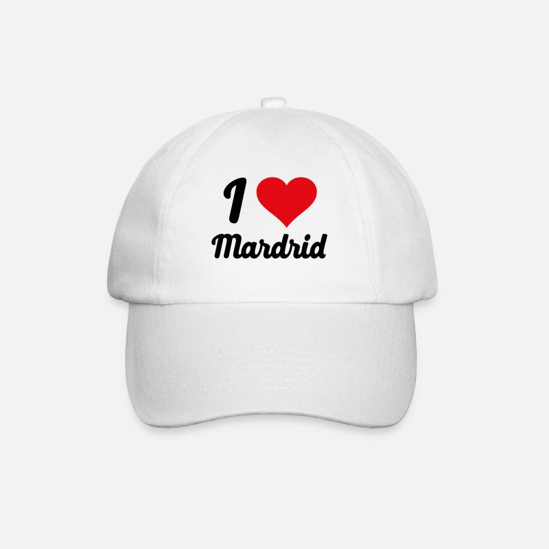 I Love Mardrid - Baseballkappe - Weiß/Weiß