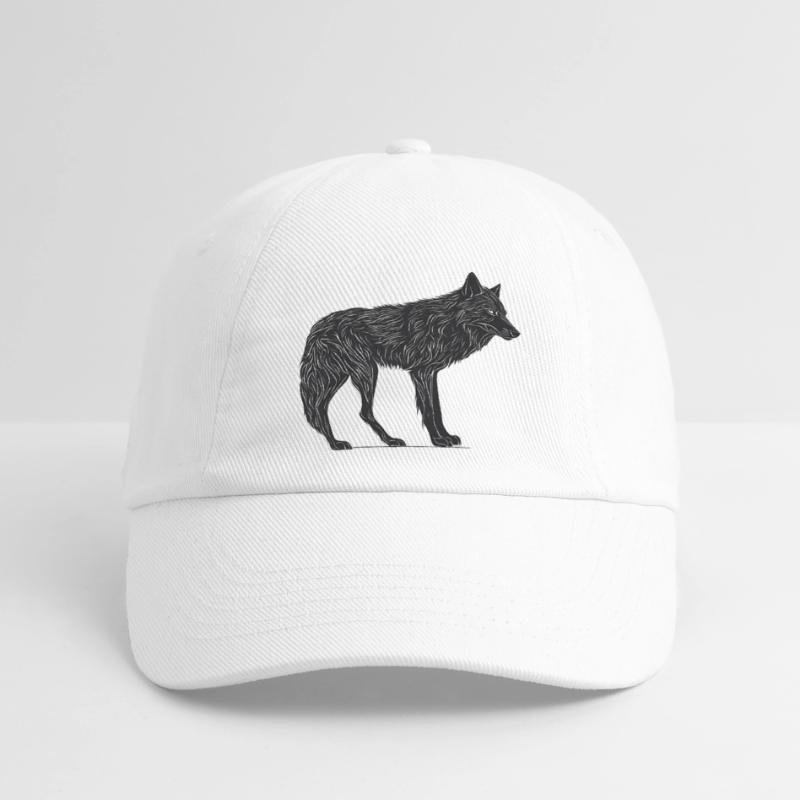 Wilder Wolf - Schwarzer Wolf T-Shirt oder Pullover Baseballkappe