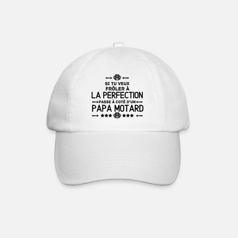 BIKER DAD PERFECTION - Baseball Cap - white/white