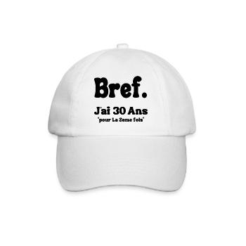 In short, I'm 30 years old for the 2nd time, 60 years old - Baseball Cap - white/white - Front