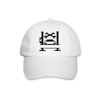 Car Garage Name Banner - Baseball Cap - white/white - Front