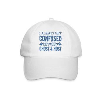Paranormal Investigator Confused Ghost & Host - Baseball Cap - white/white - Front