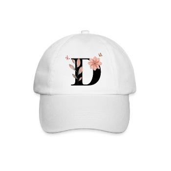 Wildflower Watercolor Letter - Baseball Cap - white/white - Front
