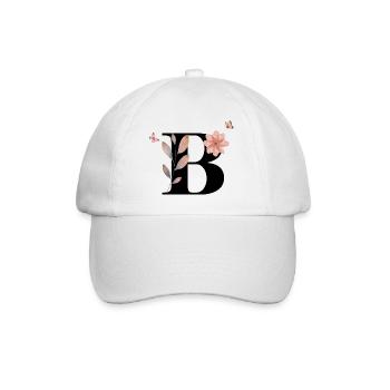 Letter b wildflowers watercolors - Baseball Cap - white/white - Front