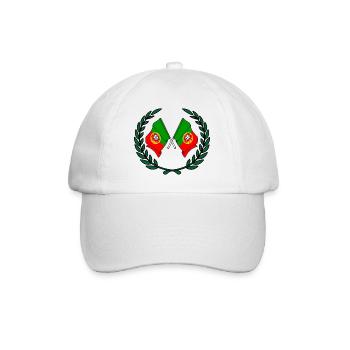 Drapeaux du Portugal en couronne de laurier - Casquette classique - blanc/blanc - Devant