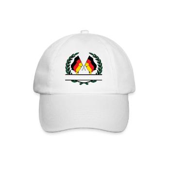 Fahnen Deutschland Lorbeerkranz Banner - Baseballkappe - Weiß/Weiß - Vorne